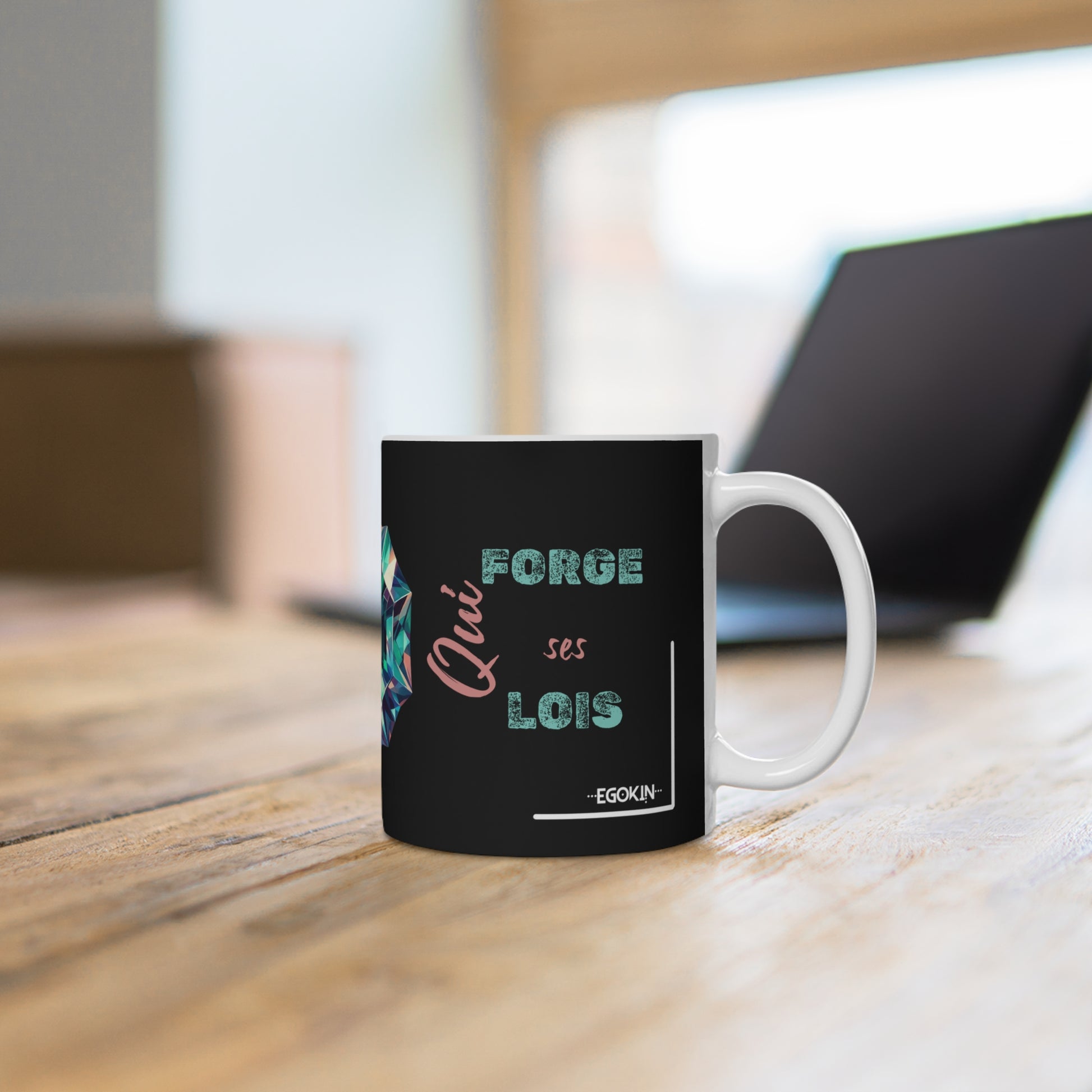 Mug Ceramique "Emeraude" - Noir - EGOKIN